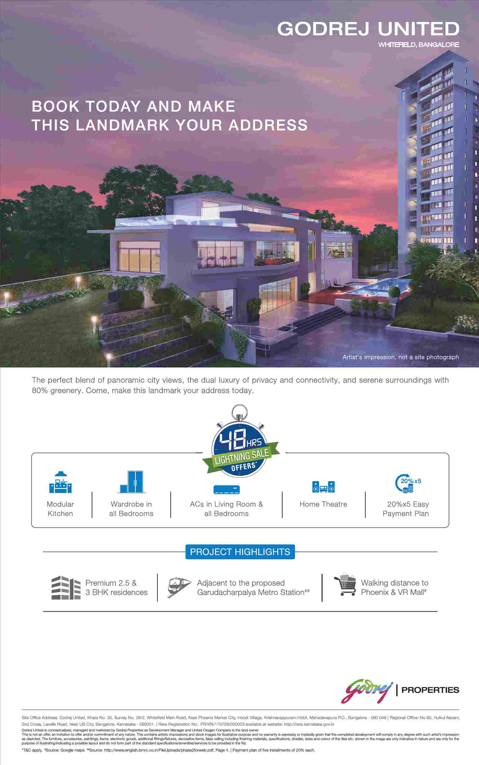 Enjoy the perfect blend of panoramic city views at Godrej United in Bangalore